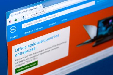 Ryazan, Rusya Federasyonu - 28 Mart 2018 - ana Dell PC, bir ekranda web adresi - dell.com.