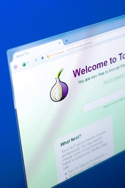 Ryazan, Rusya Federasyonu - 28 Mart 2018 - Tor tarayıcı soğan şeklinde logosu ile Pc ekranda