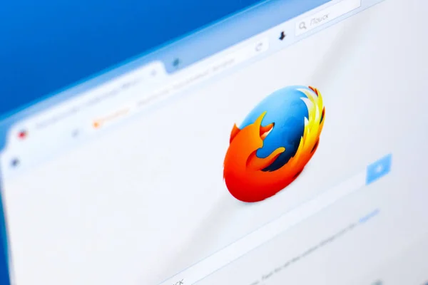 Ryazan Rusia Marzo 2018 Logo Del Navegador Mozilla Firefox Una — Foto de Stock