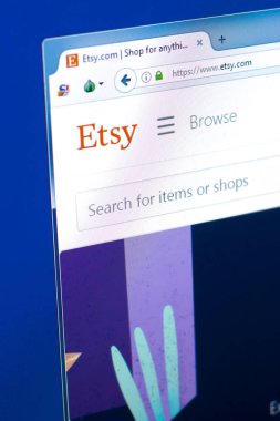 Ryazan, Rusya Federasyonu - 28 Mart 2018 - Pc, web adresini görüntüleme Etsy ana pazarı - etsy.com