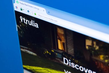 Ryazan, Rusya Federasyonu - 28 Mart 2018 - Pc, web adresini görüntüleme Trulia ana Web sitesi - trulia.com