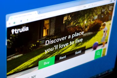 Ryazan, Rusya Federasyonu - 28 Mart 2018 - Pc, web adresini görüntüleme Trulia ana Web sitesi - trulia.com