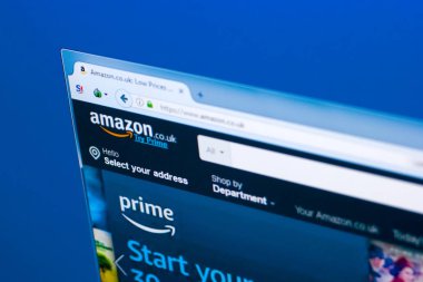 Ryazan, Rusya Federasyonu - 28 Mart 2018 - ana İngiltere Amazon hizmet Pc, web adresi - ekranda amazon.co.uk