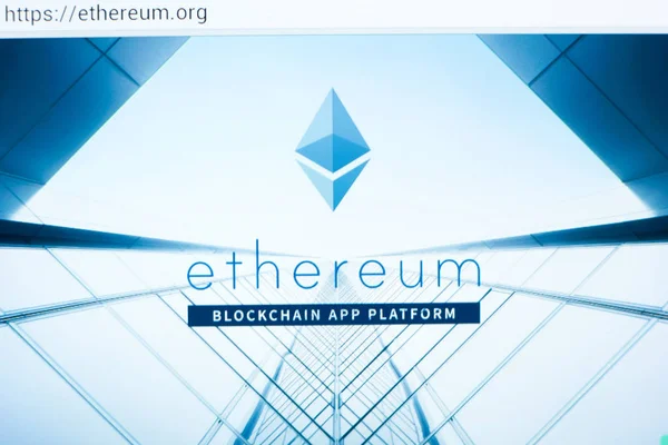 Рязань Російська Федерація Березня 2018 Домашня Сторінка Ethereum Cryptocurrency Дисплеї — стокове фото