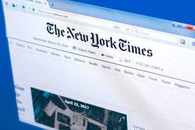 Ryazan, Rusya Federasyonu - 28 Mart 2018 - ana, New York Times Pc, görüntüleme web adresi - nytimes.com