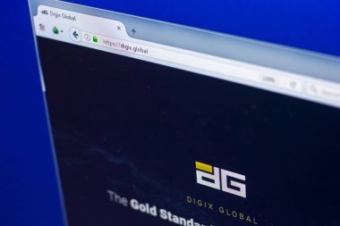Ryazan, Rusya Federasyonu - 29 Mart 2018 - Digixdao ana cryptocurrency Web sitesi Pc ekranda web adresi - digix.global.