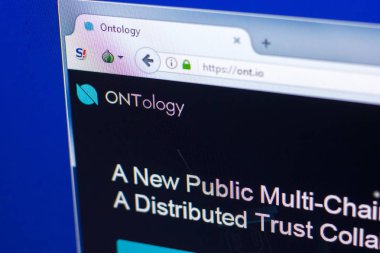 Ryazan, Rusya Federasyonu - 29 Mart 2018 - Ontoloji ana cryptocurrency Pc ekranda.