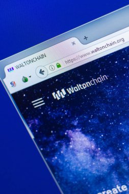 Ryazan, Rusya Federasyonu - 29 Mart 2018 - ana Walton Kripto para üstünde Pc, web adresi - www.waltonchain.org