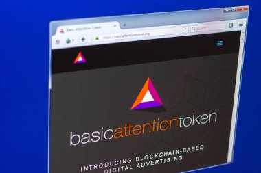 Ryazan, Rusya Federasyonu - 29 Mart 2018 - ana, temel dikkat Token PC, web - basicattentiontoken.org.