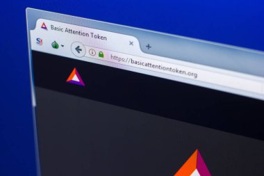 Ryazan, Rusya Federasyonu - 29 Mart 2018 - ana, temel dikkat Token PC, web - basicattentiontoken.org.