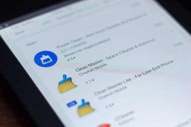 Ryazan, Rusya Federasyonu - 21 Mart 2018 - temiz Master simgesinde mobil uygulamalar listesi