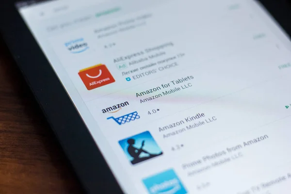 Ryazan Russland März 2018 Amazon Icon Der Liste Der Mobilen — Stockfoto