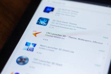Ryazan, Rusya Federasyonu - 21 Mart 2018 - Cm Launcher 3d simge mobil uygulamalar listesi