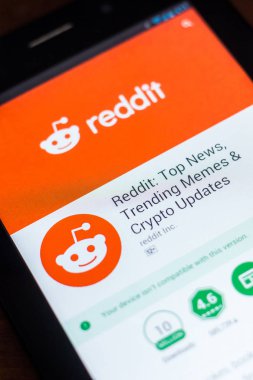 Ryazan, Rusya Federasyonu - 21 Mart 2018 - Reddit mobil uygulaması Tablet Pc ekranda