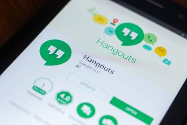 Ryazan, Rusya Federasyonu - 21 Mart 2018 - takıldığı bir yer mobil uygulaması Tablet Pc ekranda