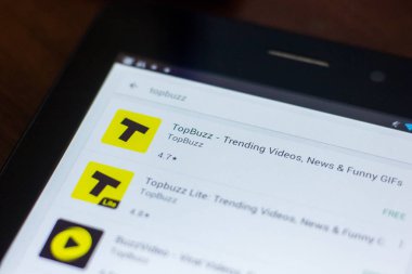 Ryazan, Rusya Federasyonu - 21 Mart 2018 - Topbuzz simgesi mobil uygulamalar listesi