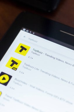 Ryazan, Rusya Federasyonu - 21 Mart 2018 - Topbuzz simgesi mobil uygulamalar listesi