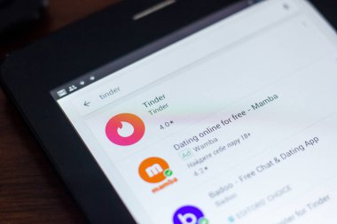 Ryazan, Rusya Federasyonu - 21 Mart 2018 - KAV simgesine mobil uygulamalar listesi.