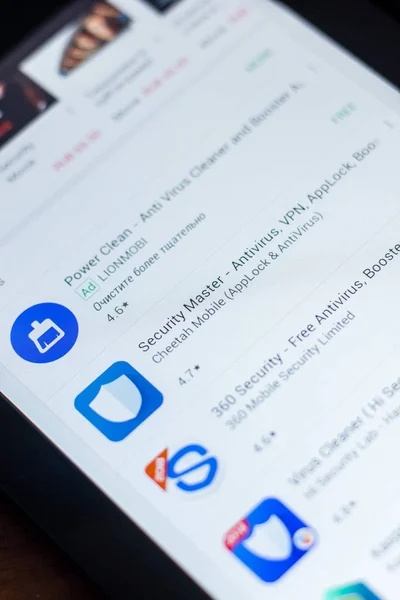 Ryazan Rusia Marzo 2018 Security Master Icon Lista Aplicaciones Móviles —  Fotos de Stock