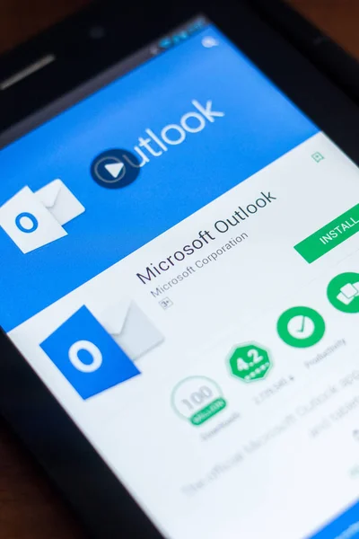 Ryazan Rusya Federasyonu Mart 2018 Microsoft Outlook Mobil Uygulaması Tablet — Stok fotoğraf