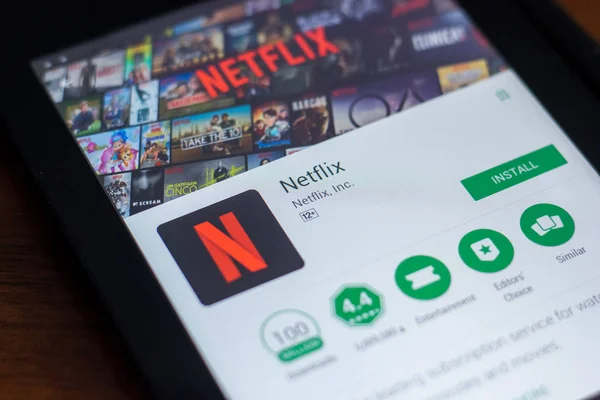 Ryazan Rusia Maret 2018 Aplikasi Seluler Netflix Pada Tampilan Tablet — Stok Foto