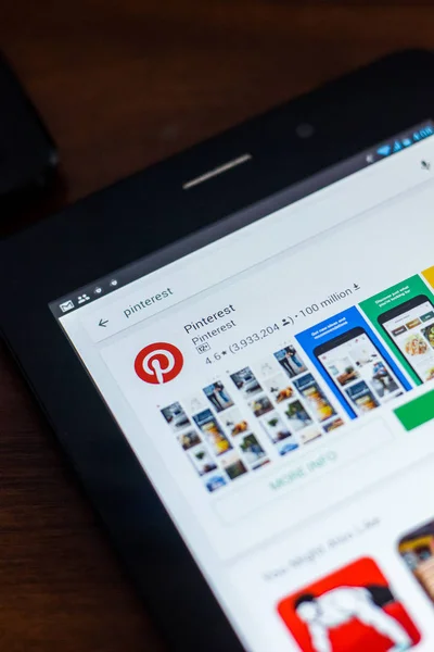 Ryazan Federacja Rosyjska Marca 2018 Pinterest Ikona Liście Aplikacje Mobilne — Zdjęcie stockowe