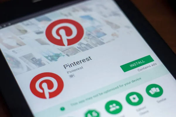 Ryazan Rusland Maart 2018 Pinterest Mobiele App Het Scherm Van — Stockfoto