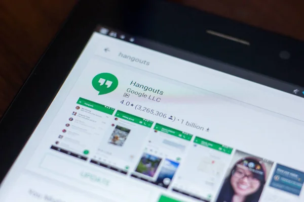 Ryazan Federacja Rosyjska Marca 2018 Ikonę Hangouts Liście Aplikacje Mobilne — Zdjęcie stockowe