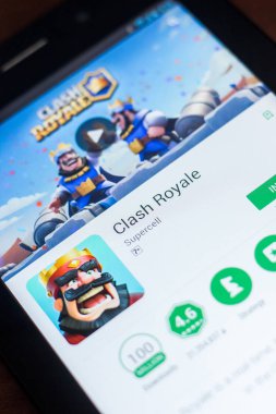 Ryazan, Rusya Federasyonu - 21 Mart 2018 - Clash Royale mobil uygulaması Tablet Pc ekranda
