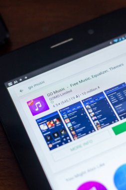Ryazan, Rusya Federasyonu - 21 Mart 2018 - git müzik simgesini mobil uygulamalar listesi.