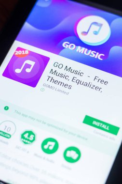 Ryazan, Rusya Federasyonu - 21 Mart 2018 - git müzik mobil uygulaması Tablet Pc ekranda.