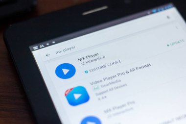 Ryazan, Rusya Federasyonu - 21 Mart 2018 - Mx Player simgesi mobil uygulamalar listesi.