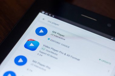 Ryazan, Rusya Federasyonu - 21 Mart 2018 - Mx Player simgesi mobil uygulamalar listesi.