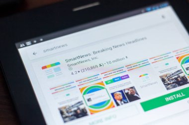 Ryazan, Rusya Federasyonu - 21 Mart 2018 - Smartnews simgesi mobil uygulamalar listesi.