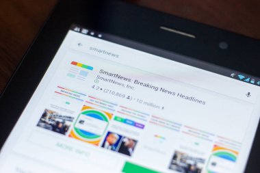 Ryazan, Rusya Federasyonu - 21 Mart 2018 - Smartnews simgesi mobil uygulamalar listesi.
