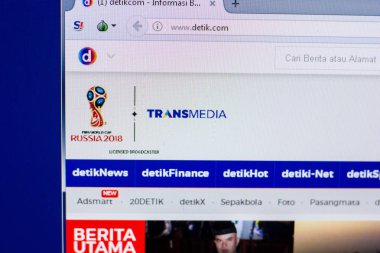 Ryazan, Rusya Federasyonu - 16 Nisan 2018 - Pc, url ekranda Detik ana Web sitesi - detik.com.