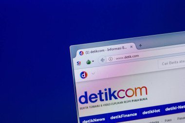 Ryazan, Rusya Federasyonu - 16 Nisan 2018 - Pc, url ekranda Detik ana Web sitesi - detik.com.