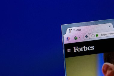 Ryazan, Rusya Federasyonu - 16 Nisan 2018 - Forbes ana Web sitesi Pc, url ekranda - forbes.com