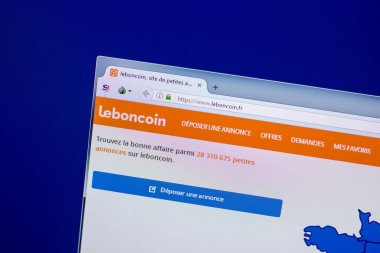 Ryazan, Rusya Federasyonu - 16 Nisan 2018 - Pc, url ekranda Leboncoin ana Web sitesi - leboncoin.fr.