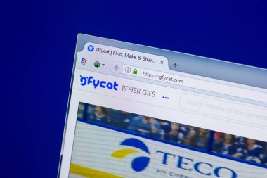 Ryazan, Rusya Federasyonu - 16 Nisan 2018 - Pc, url ekranda Gfycat ana Web sitesi - gfycat.com