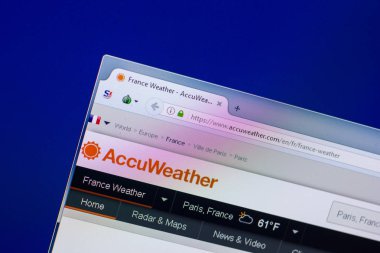 Ryazan, Rusya Federasyonu - 16 Nisan 2018 - Pc, url ekranda Accuweather ana Web sitesi - HumanWorks.
