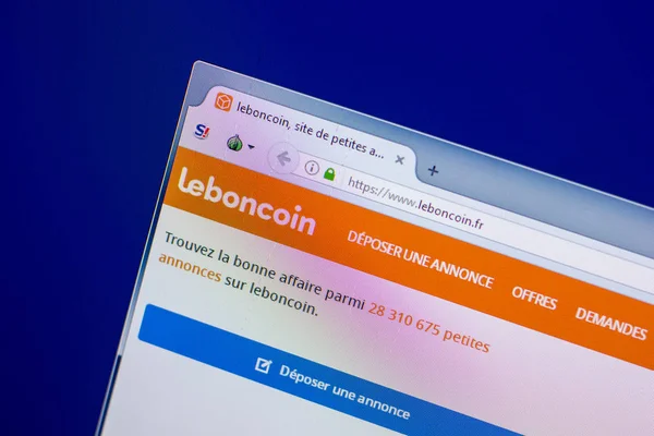 Ryazan Rusland April 2018 Homepage Van Leboncoin Website Het Beeldscherm — Stockfoto