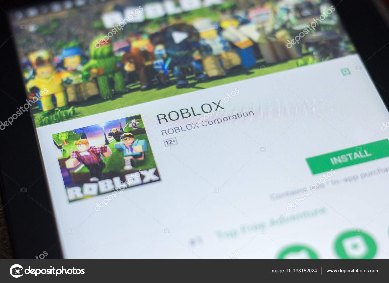 Ryazan Russia April 19 2018 Roblox Mobile App On The Display