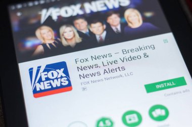 Ryazan, Rusya Federasyonu - 19 Nisan 2018 - Fox News mobil uygulaması Tablet Pc ekranda.