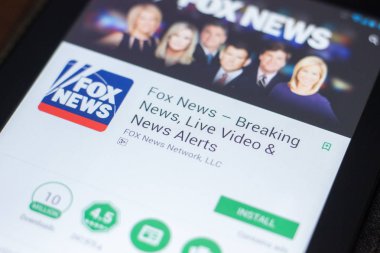 Ryazan, Rusya Federasyonu - 19 Nisan 2018 - Fox News mobil uygulaması Tablet Pc ekranda.