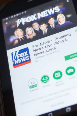 Ryazan, Rusya Federasyonu - 19 Nisan 2018 - Fox News mobil uygulaması Tablet Pc ekranda.