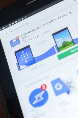 Ryazan, Rusya Federasyonu - 19 Nisan 2018 - ruh Messenger simgesi üzerinde mobil uygulamalar listesi.