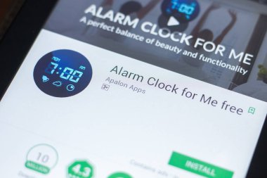 Ryazan, Rusya Federasyonu - 19 Nisan 2018 - çalar saat benim için Tablet Pc ekranda hareket eden app ücretsiz.