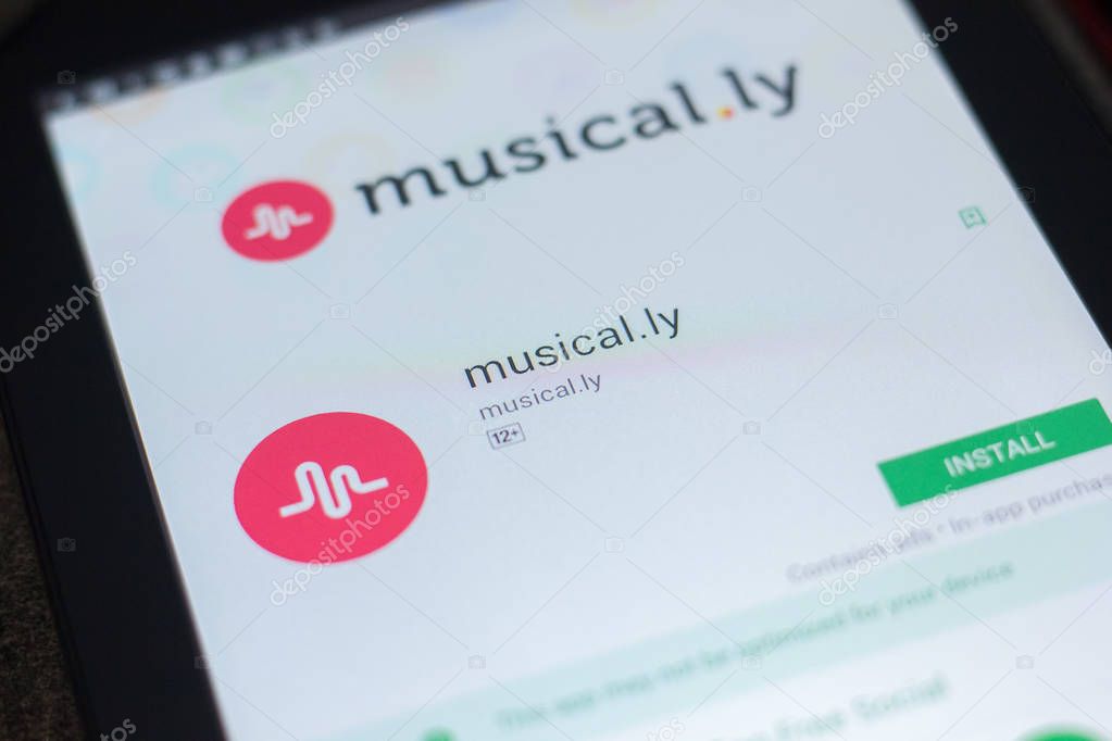 Ryazan, Russia - April 19, 2018 - Musical.ly icon on the list of mobile apps