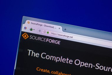 Ryazan, Rusya Federasyonu - 16 Nisan 2018 - Sourceforge ana Web sitesi Pc, url ekranda - sourceforge.net